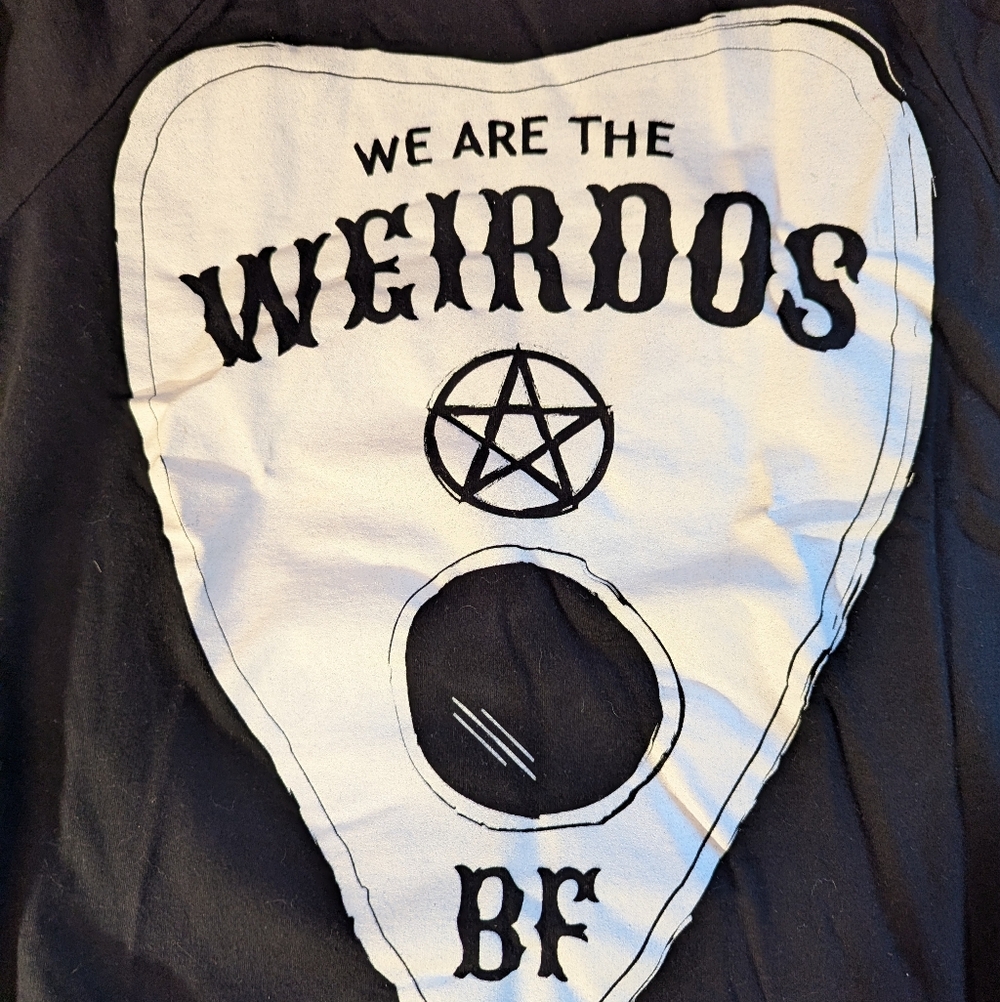🌒 Witchy Ouija Board Sweatshirt • “We Are the Weirdos” • Black Crewneck Graphic